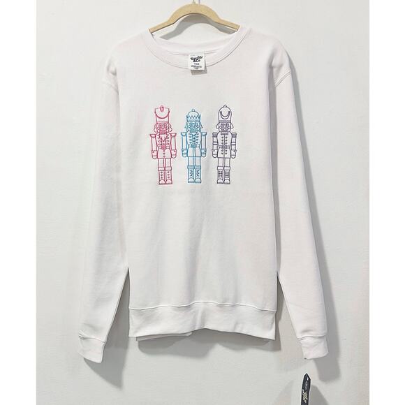 NWT: Pacific & Co - Women's, White, Relaxed, Holiday Nutcracker Sweatshirt (L) - Picture 1 of 3